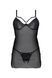 Пеньюар Passion DROSERA CHEMISE black, S/M, кружевной лиф со стрепами, трусики в комплекте 108496 фото 3