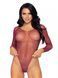 Сітчасте боді зі стразами Leg Avenue Crystalized fishnet bodysuit Burgundy One Size 107155 фото 1