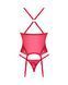 Прозрачный корсет Obsessive Lacelove corset M/L Red, кружево, подвязки для чулок 106652 фото 4