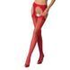 Эротические колготки-бодистокинг Passion S018 red, имитация чулок с вертикальными полосками и пояс 100807 фото 1