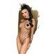 Боді Penthouse Scandalous XL Black, велика сітка, високий комір, довгі рукави 104422 фото 1