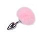 Металлическая анальная пробка Кроличий хвостик Alive Fluffly Plug M Pink 104295 фото 1
