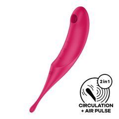 Вібратор для клітора з вакуумною стимуляцією Satisfyer Twirling Pro Red 105746 фото