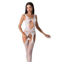 Бодистокинг Passion BS057 white, комбинезон, имитация чулок и пояса 100741 фото