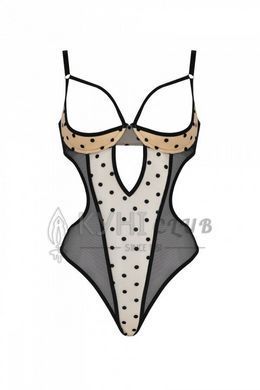 Эротическое боди Passion MARINA BODY, S/M, beige, с открытыми чашками 107722 фото