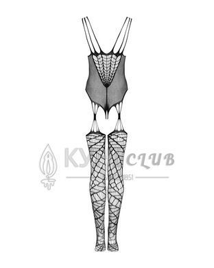 Ажурний бодістокінг під павутину Obsessive Bodystocking G325 black S/M/L, чорний, комбінезон 105231 фото