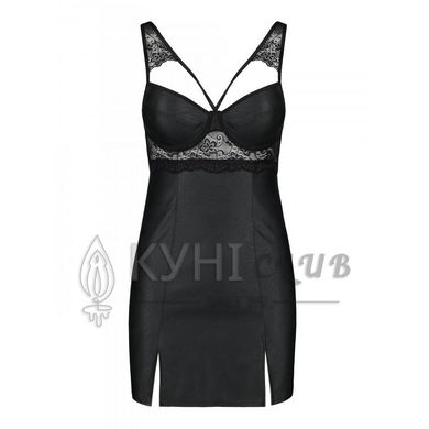 Бебі-дол з еко-шкіри та мережива Passion LOONA CHEMISE L/XL, black 102944 фото