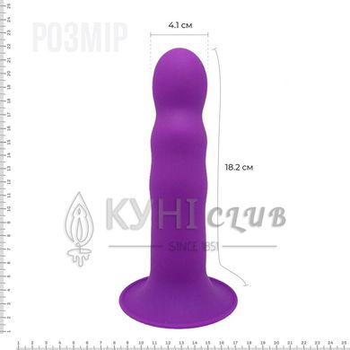 Дилдо з присоскою Adrien Lastic Hitsens 3 Purple, відмінно для страпона, діам. 4,1см, довжина 18,2см 108853 фото