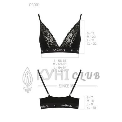 Эластичный топ с кружевом Passion PS001 TOP black, size L 102170 фото