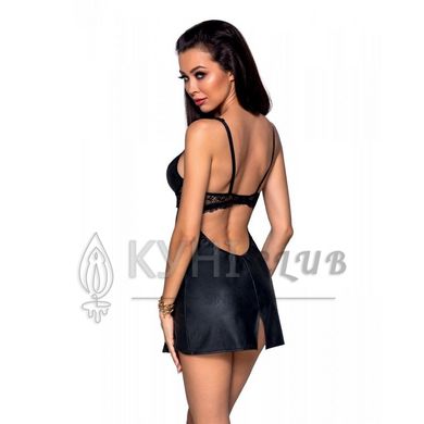 Бебі-дол з еко-шкіри та мережива Passion LOONA CHEMISE L/XL, black 102944 фото