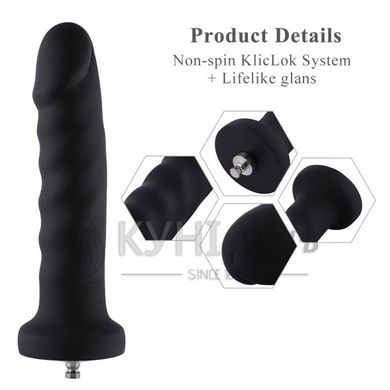 Силиконовый фаллоимитатор для секс-машин Hismith 7.1″ Anal Dildo Black, система KlicLok 104183 фото