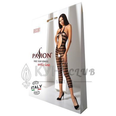 Сітчастий бодістокінг з відкритим животом Passion BS081 black 102590 фото
