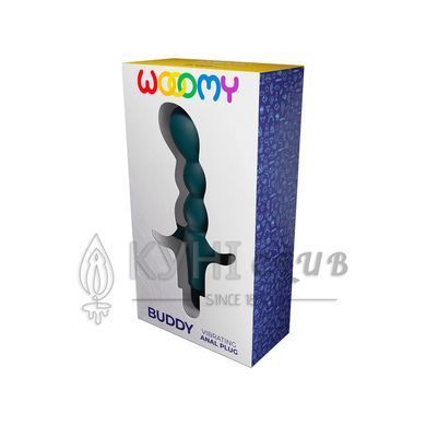 Анальный вибростимулятор Wooomy Buddy, темно-зеленый, гибкий, 10 режимов вибрации, съемная вибропуля 109939 фото
