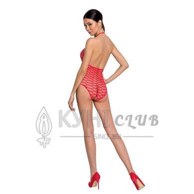 Бодистокинг в крупную сетку Passion BS087 red, открытая спина, халтер, с доступом 104338 фото