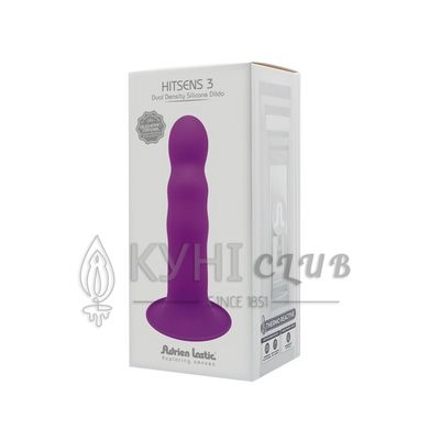 Дилдо з присоскою Adrien Lastic Hitsens 3 Purple, відмінно для страпона, діам. 4,1см, довжина 18,2см 108853 фото