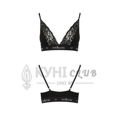 Эластичный топ с кружевом Passion PS001 TOP black, size L 102170 фото