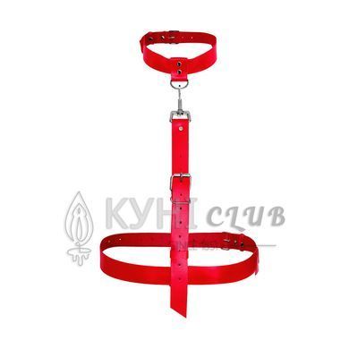 Сексуальная портупея из натуральной кожи Art of Sex - Heidi, размер XS-2XL, цвет красный 105490 фото