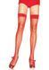 Чулки-сетка Leg Avenue Fishnet Thigh Highs Red, мелкая сетка, one size 105981 фото 1