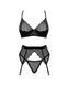 Комплект Obsessive Chemeris 3-pcs set M/L, стринги, пояс для чулок, бюстгальтер 107779 фото 3