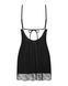 Пеньюар Obsessive Lobellis chemise & thong, XL/2XL, черный, кружевная отделка, стринги в комплекте 109977 фото 4