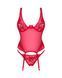 Прозрачный корсет Obsessive Lacelove corset XL/2XL Red, кружево, подвязки для чулок 106653 фото 3