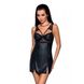 Бебі-дол з еко-шкіри та мережива Passion LOONA CHEMISE L/XL, black 102944 фото 1