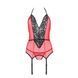 Корсет з пажами для панчіх Passion PEONIA CORSET S/M red, стрінги 106334 фото 4