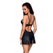 Бэби-долл из эко-кожи и кружева Loona Chemise black L/XL - Passion 102944 фото 2