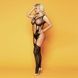 Відкритий бодістокінг з імітацією панчох "Пауліна" Black One Size 109249 фото 3