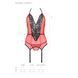 Корсет з пажами для панчіх Passion PEONIA CORSET S/M red, стрінги 106334 фото 6