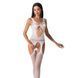 Бодістокінг Passion BS057 white, комбінезон, імітація панчіх і пояса 100741 фото 1